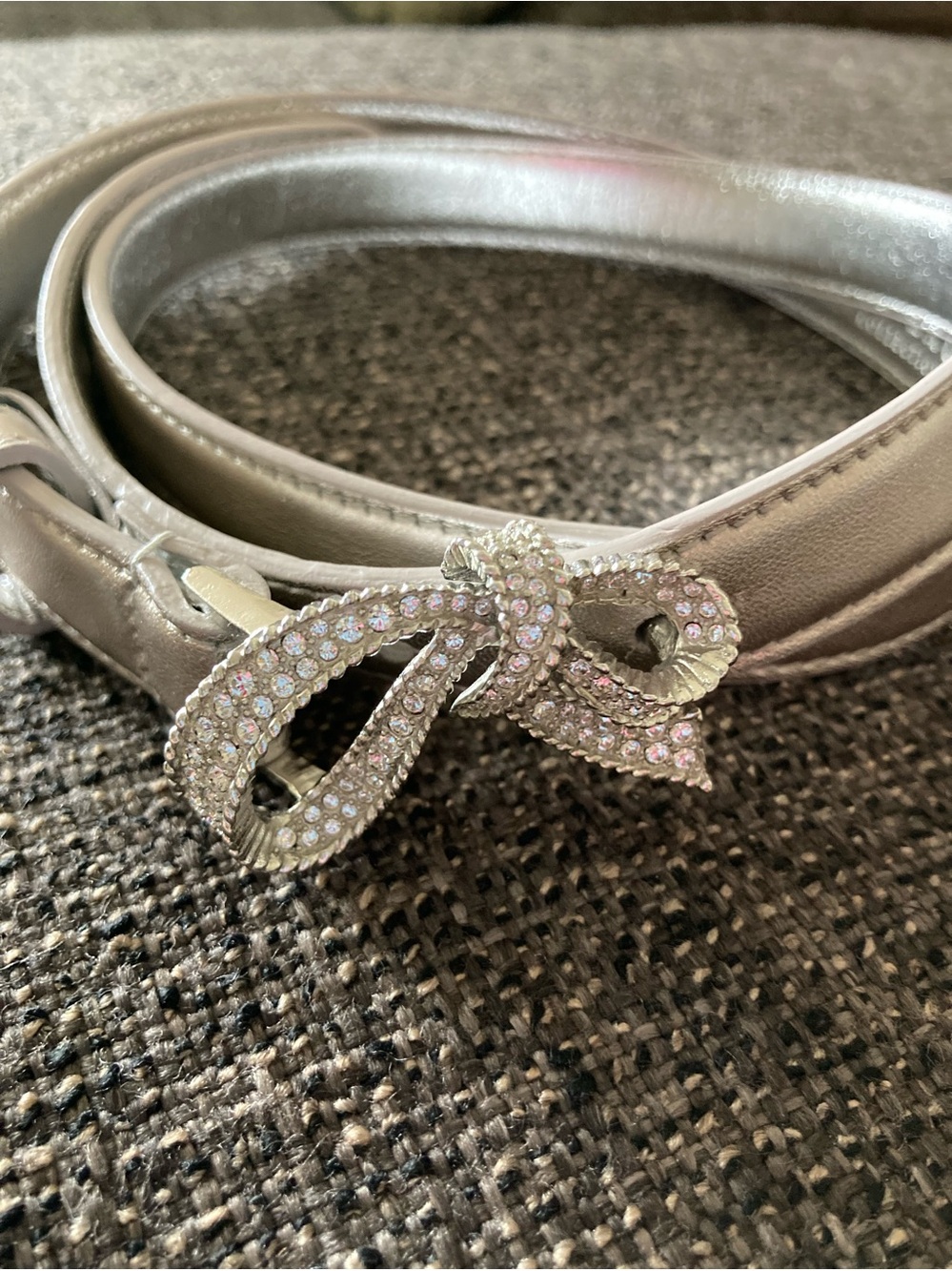 Ralph Lauren Collection Silver Belt with Bow Buckle